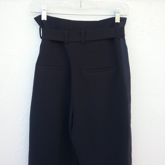 NWOT Black Paper Bag High Waisted Tuxedo Pants - Picture 8 of 16